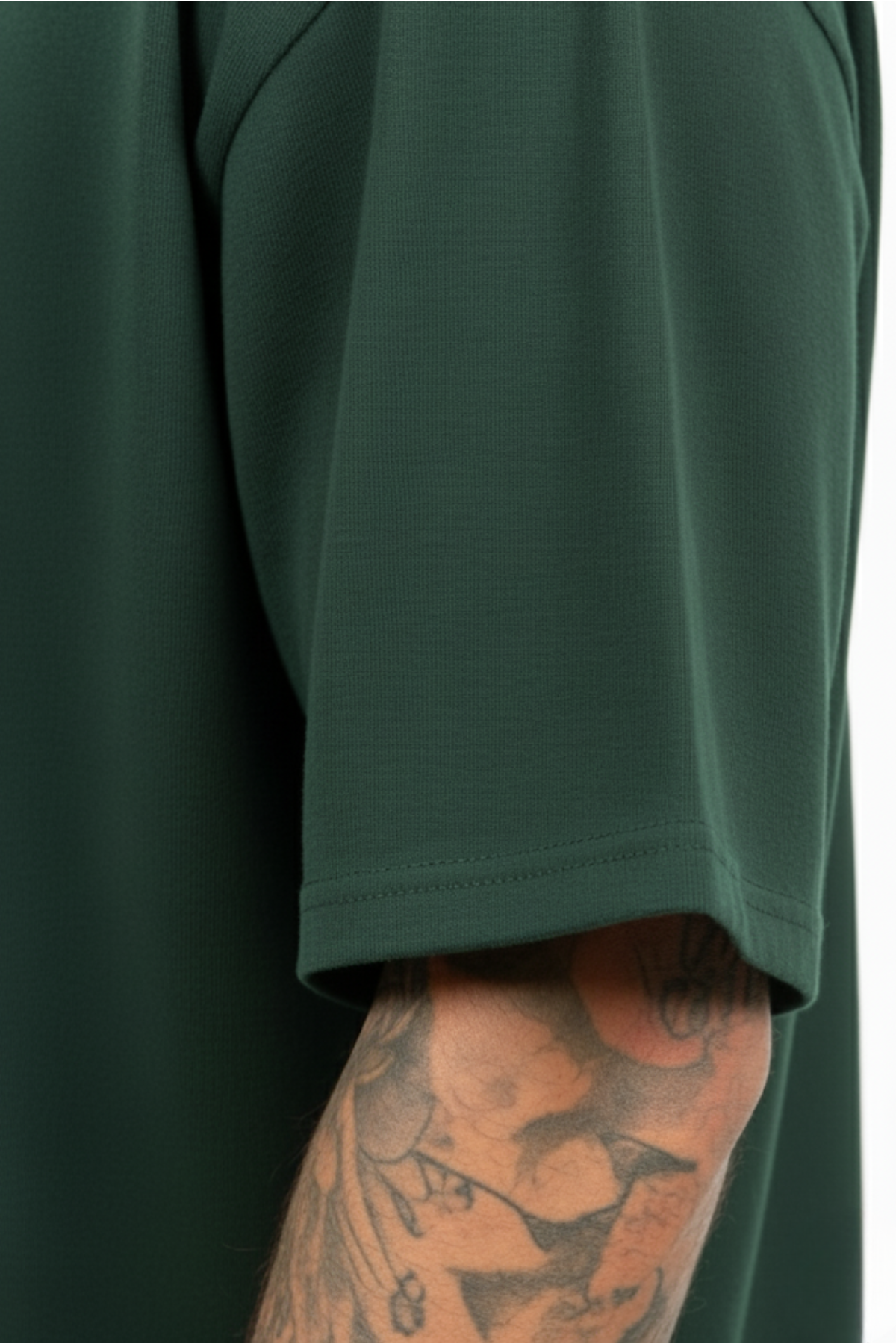 Camiseta Oversized Heavy Suedine - Verde Escuro