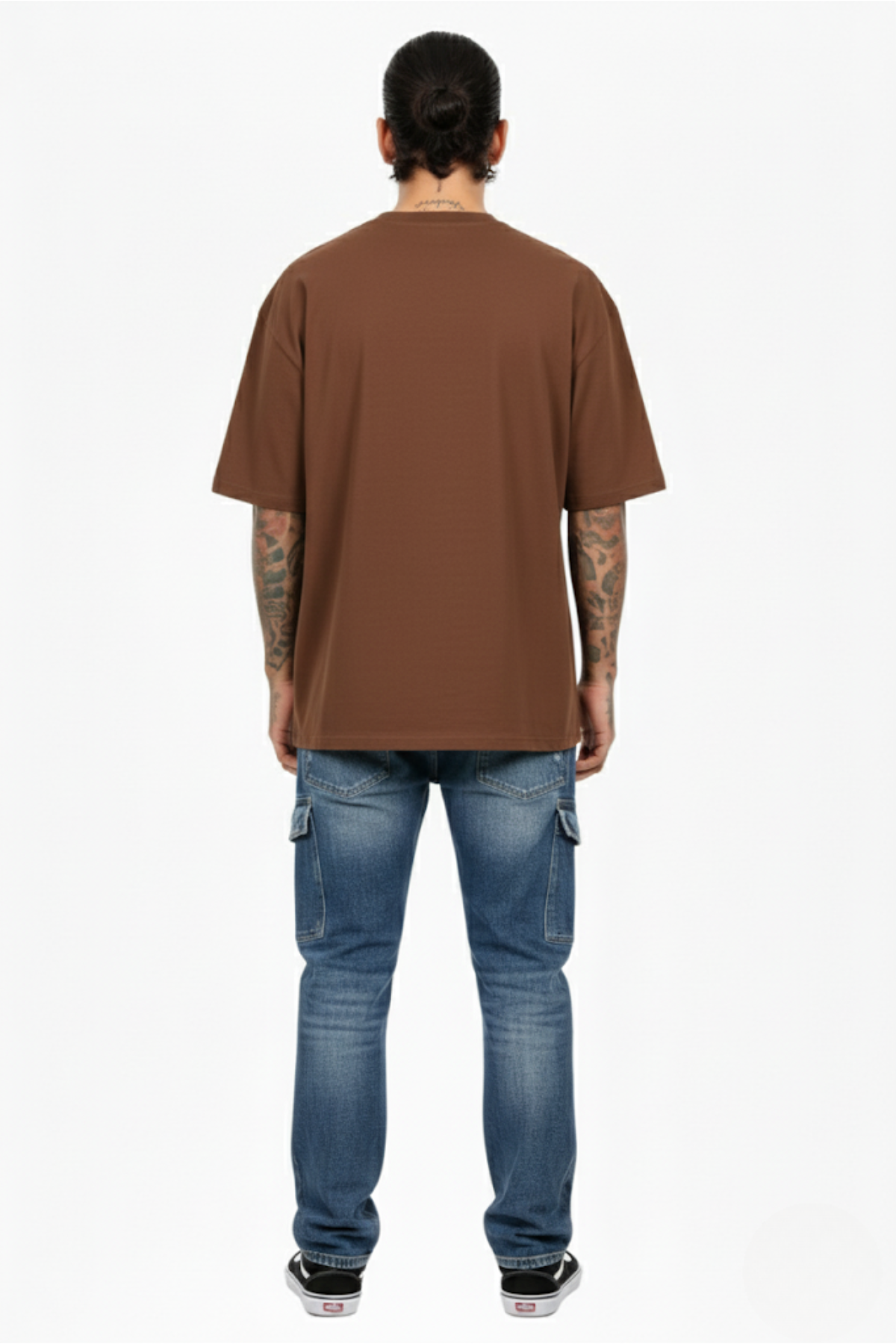 Camiseta Oversized Heavy Suedine - Marrom