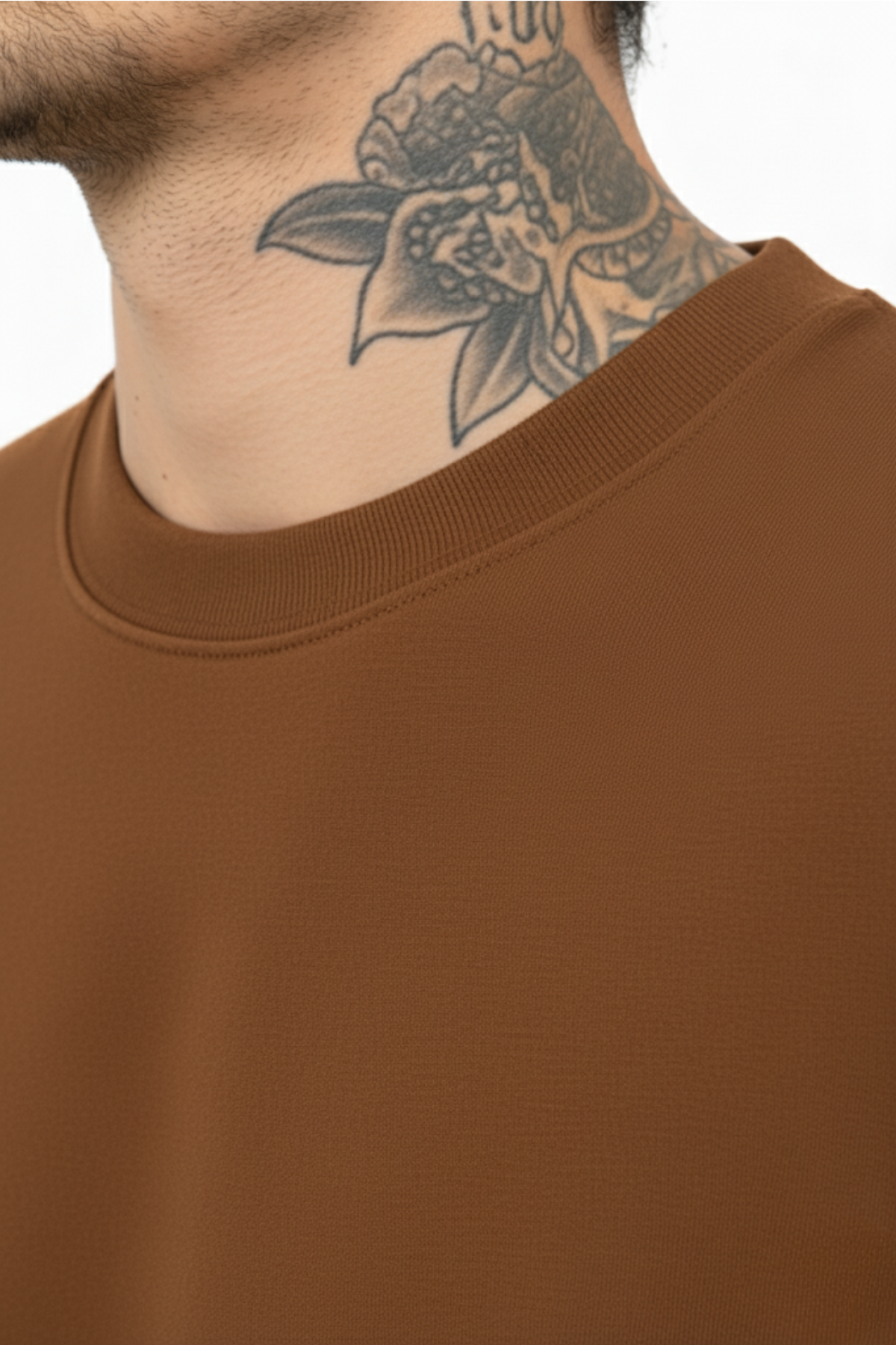 Camiseta Oversized Heavy Suedine - Marrom