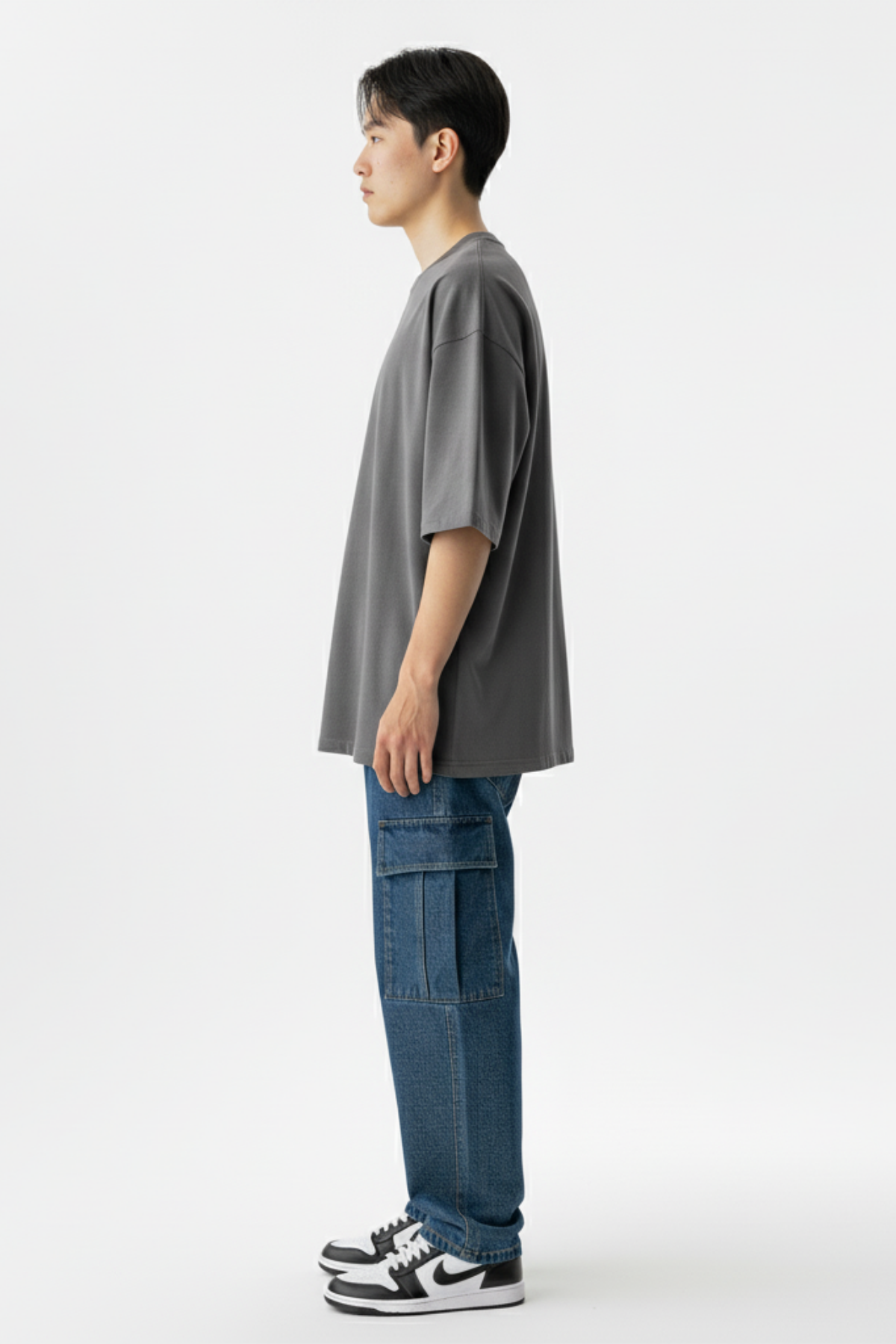 Camiseta Oversized Core Basic - Cinza