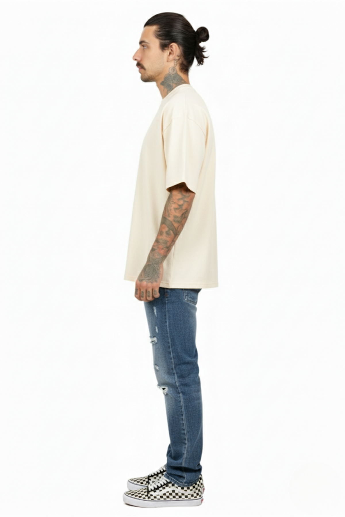 Camiseta Oversized Heavy Suedine - Creme