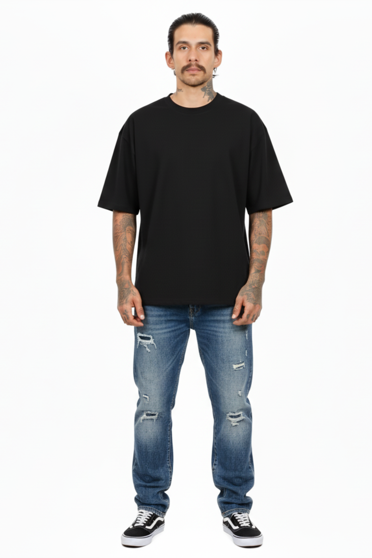 Camiseta Oversized Heavy Suedine - Preto
