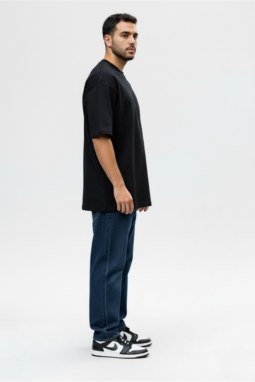 Camiseta Oversized Flex Rib - Preta