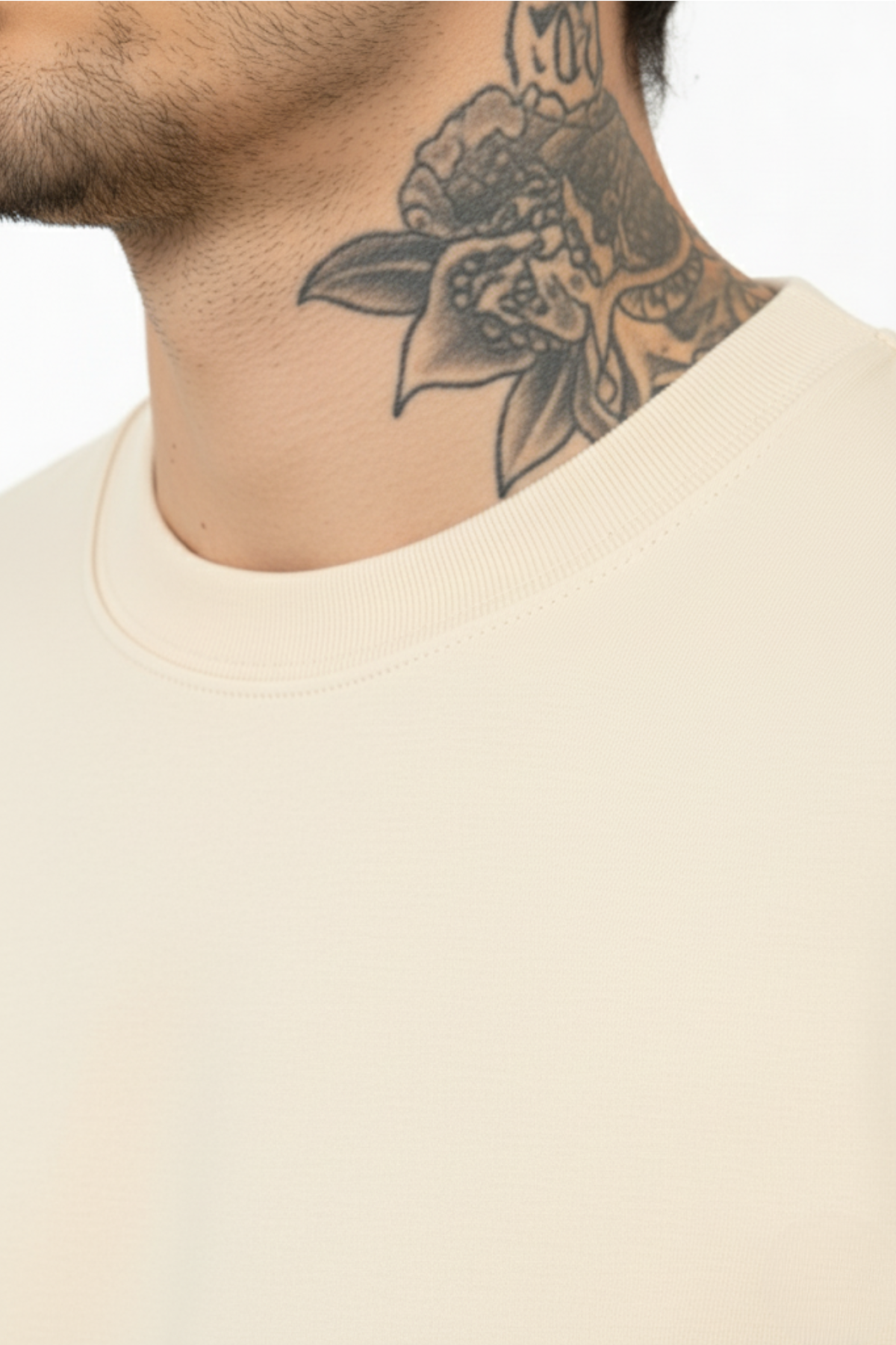 Camiseta Oversized Heavy Suedine - Creme