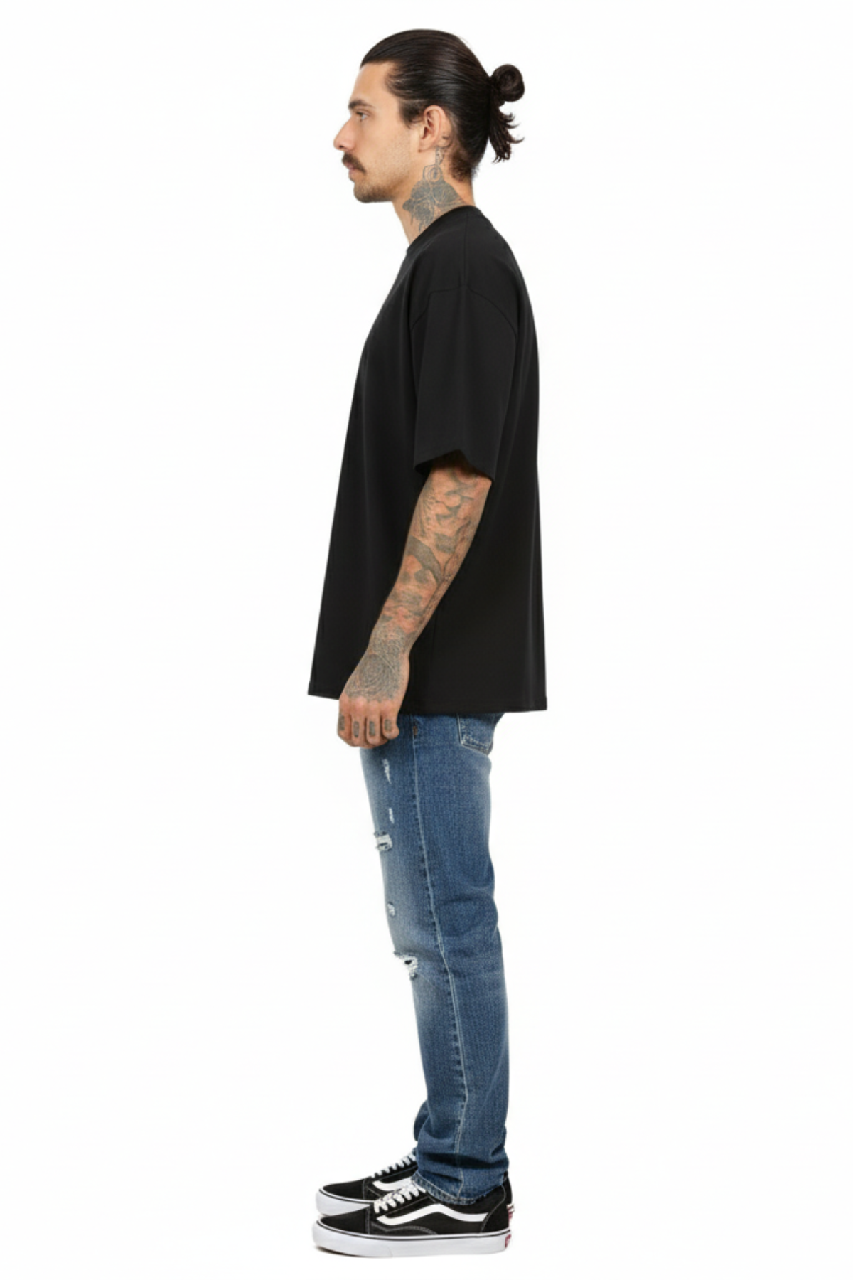 Camiseta Oversized Heavy Suedine - Preto