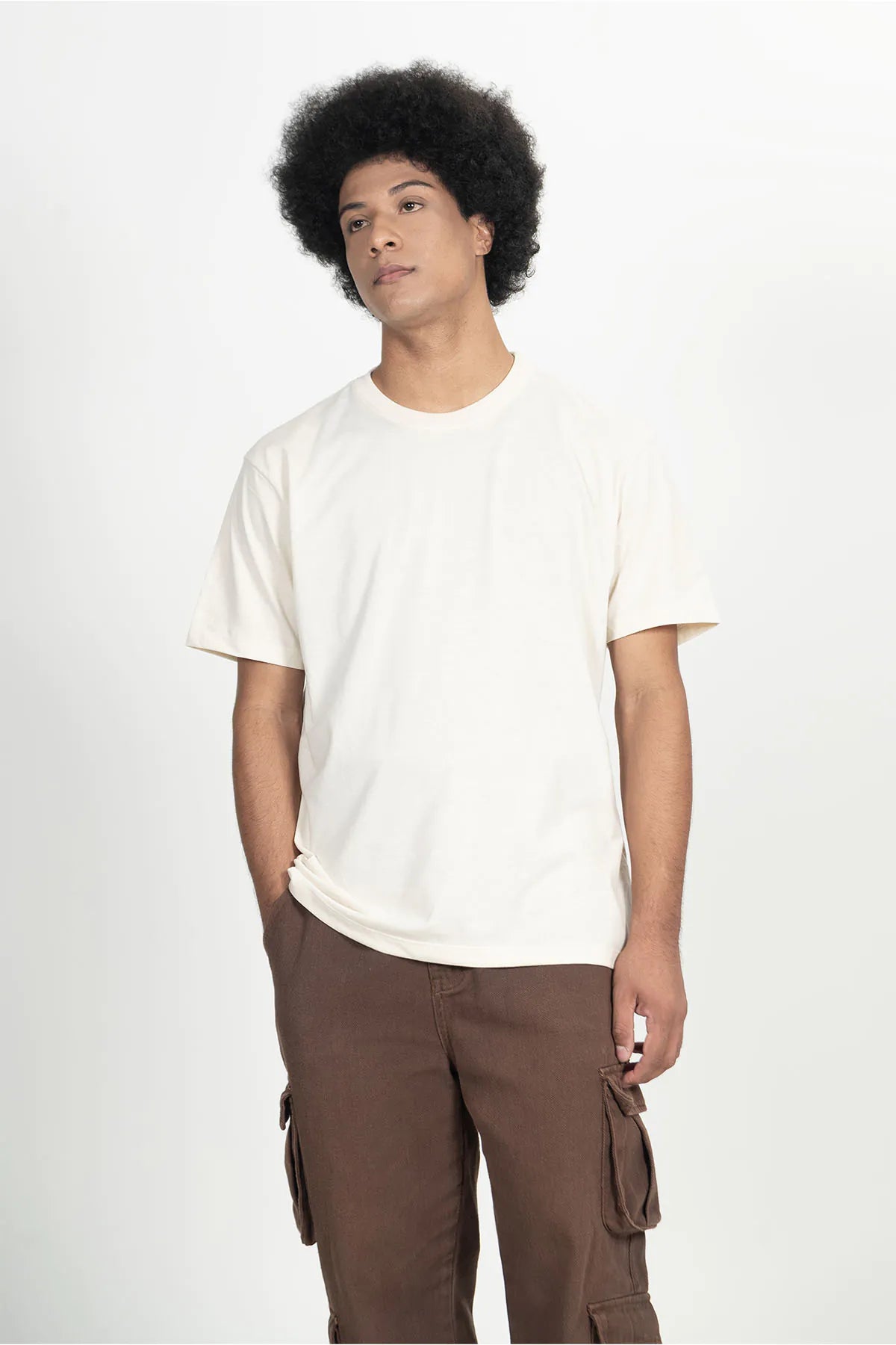 Camiseta Casual Básico – Off White