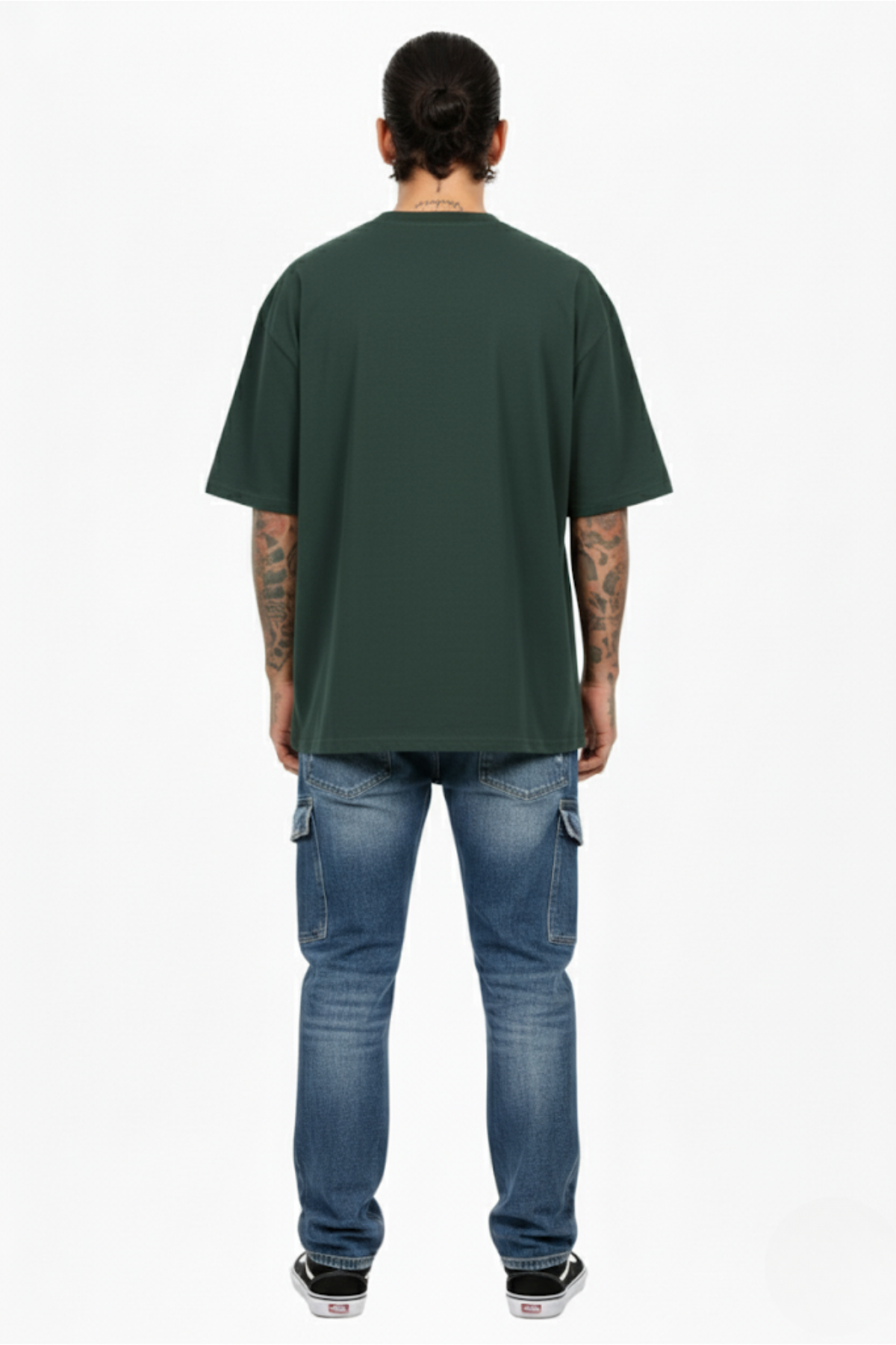 Camiseta Oversized Heavy Suedine - Verde Escuro