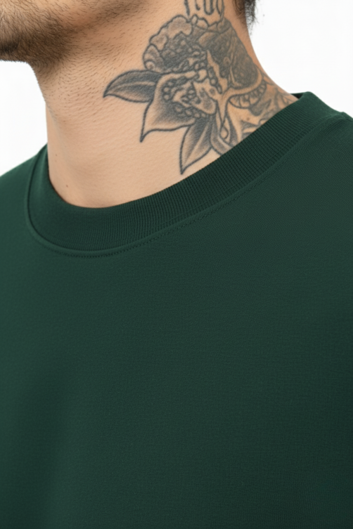 Camiseta Oversized Heavy Suedine - Verde Escuro
