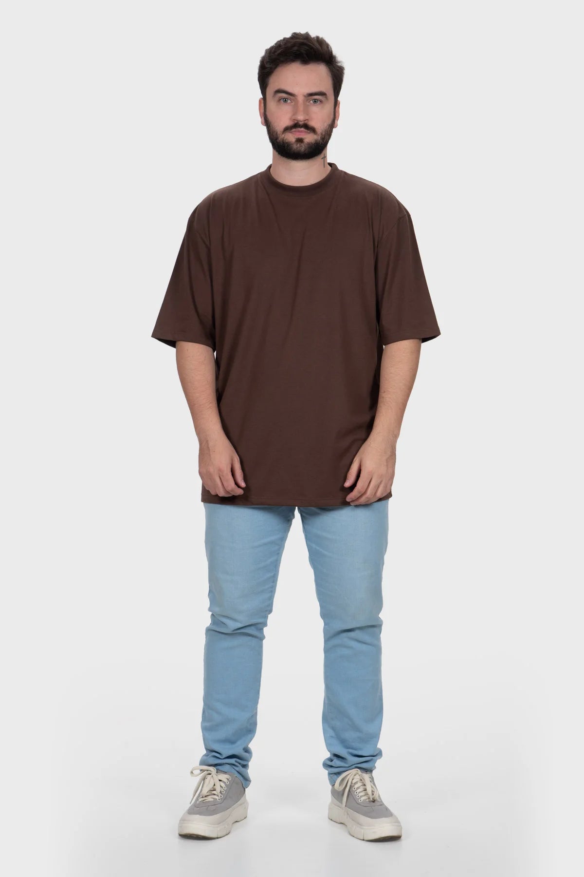 Camiseta Streetwear Block Básica – Marrom