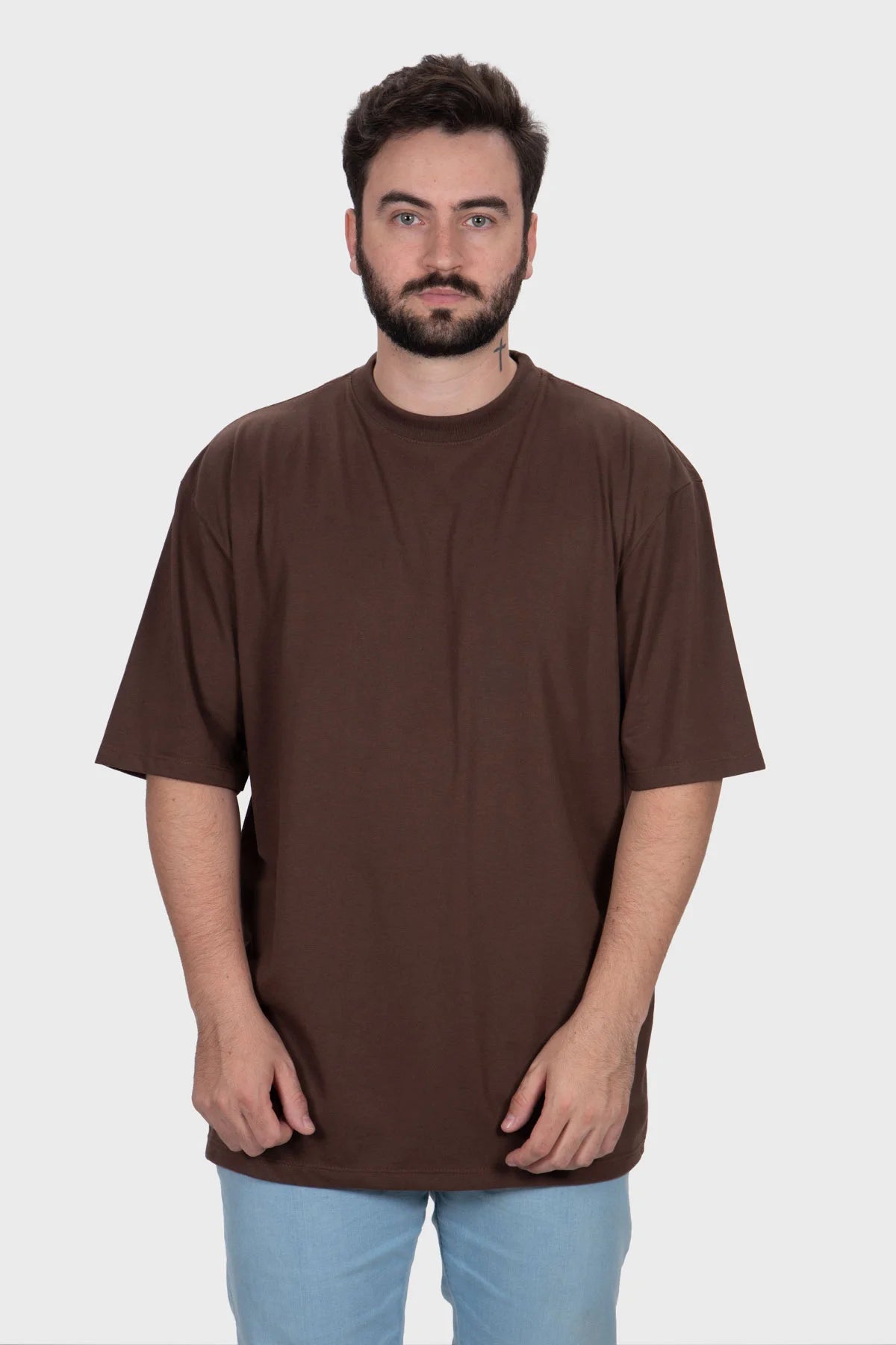 Camiseta Streetwear Block Básica – Marrom