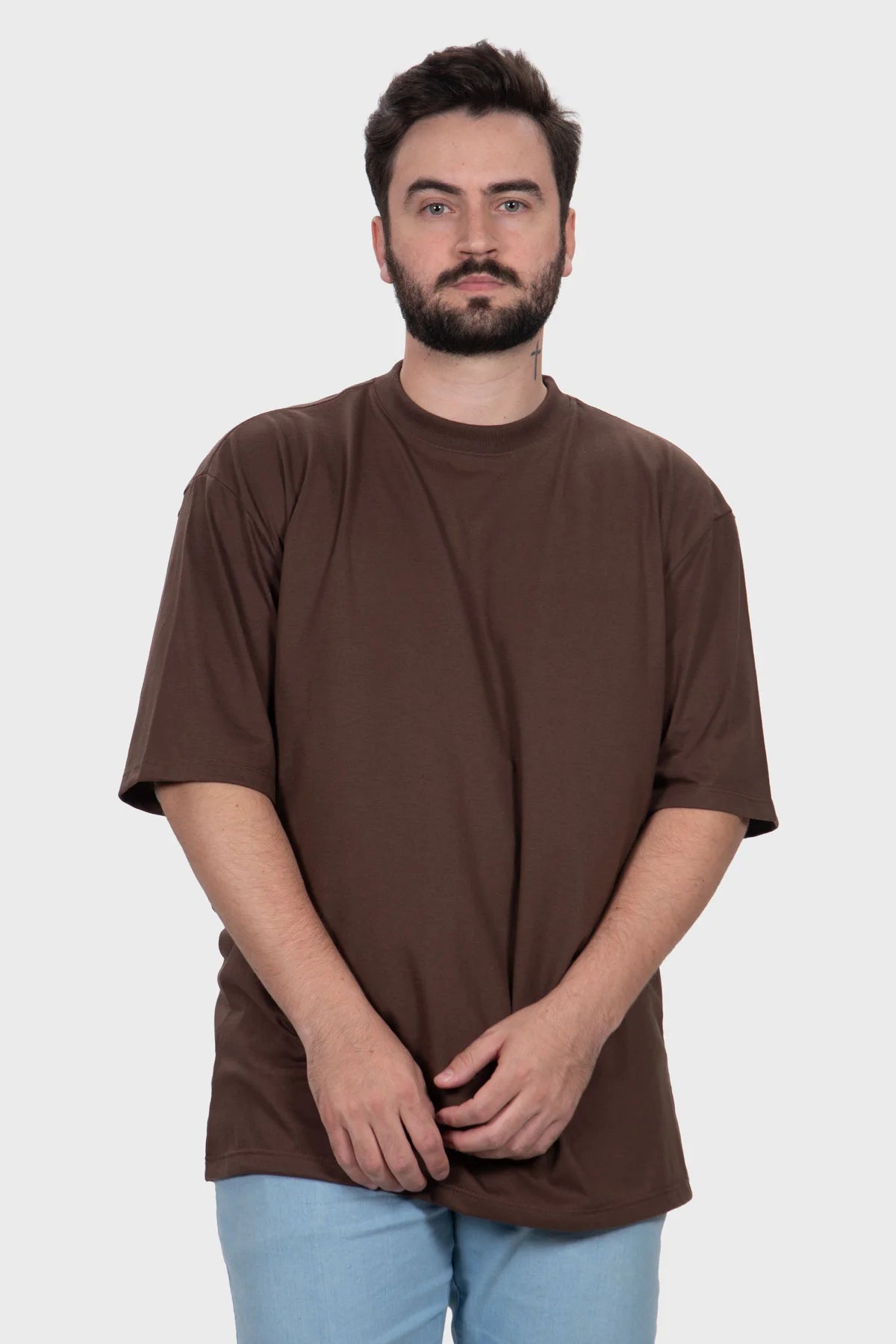 Camiseta Streetwear Block Básica – Marrom
