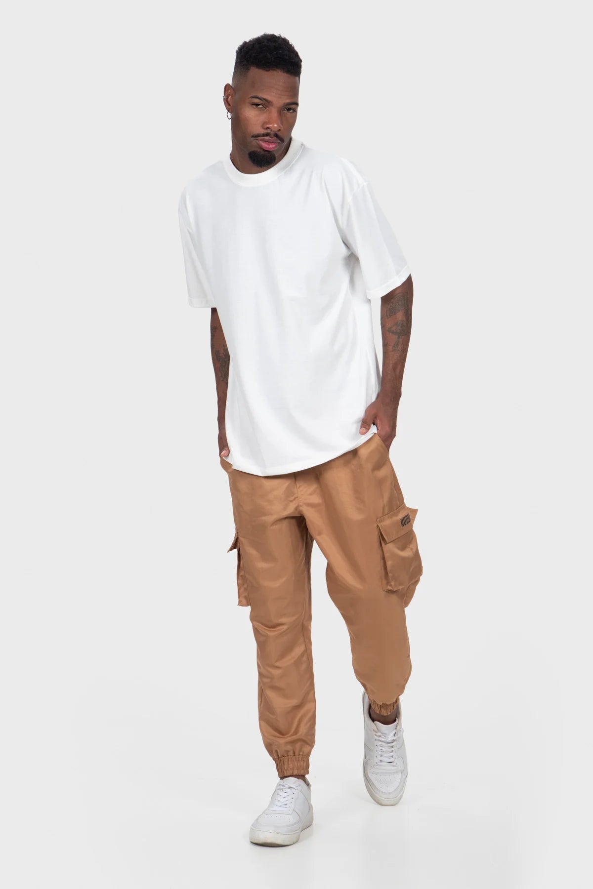 Camiseta Streetwear Block Básica – Off White