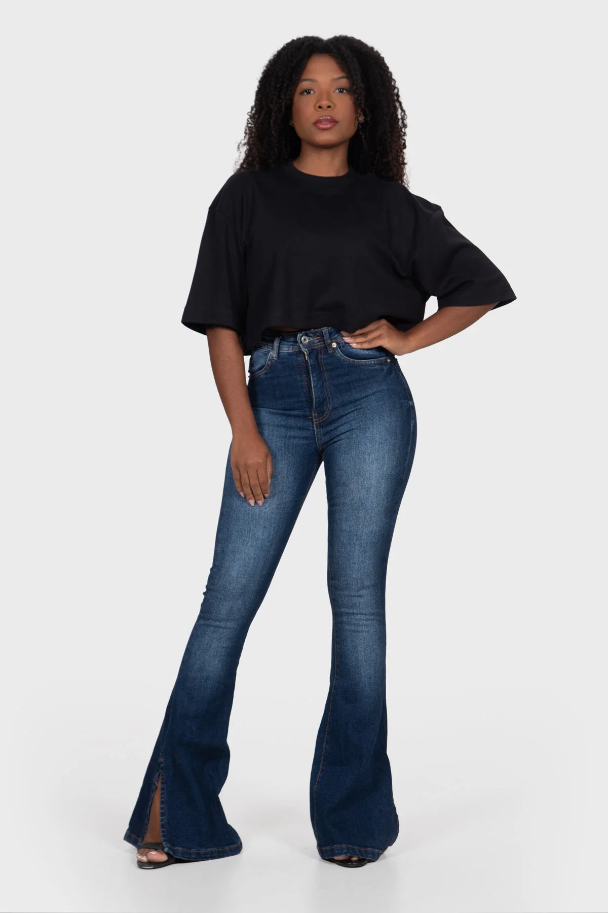 Cropped Oversized Icon Premium – Preto