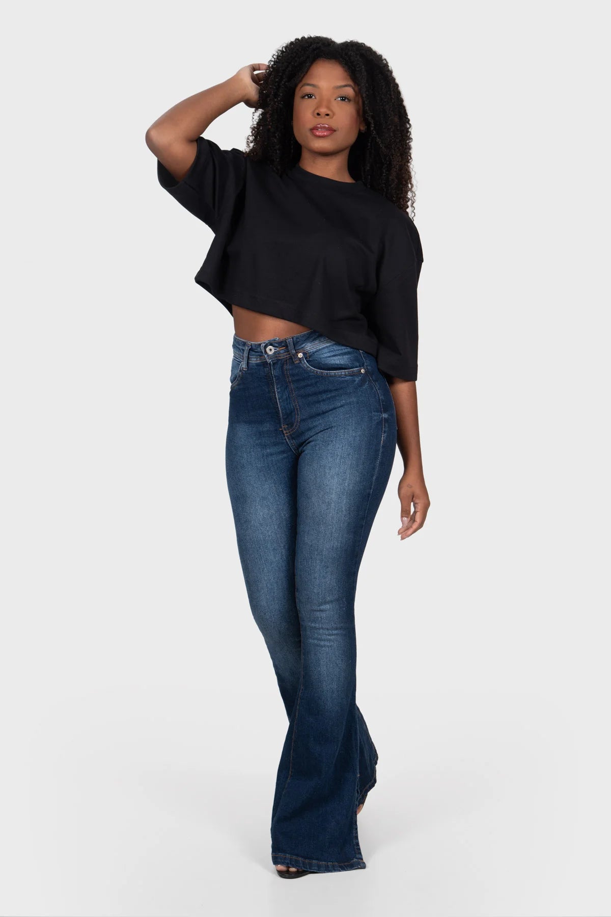 Cropped Oversized Icon Premium – Preto