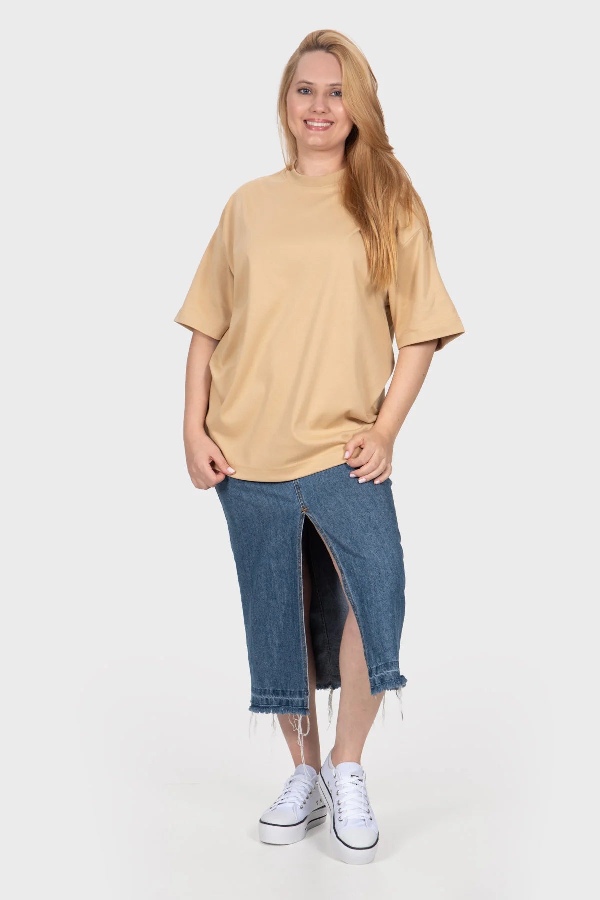 Camiseta Oversized Pure Premium – Areia