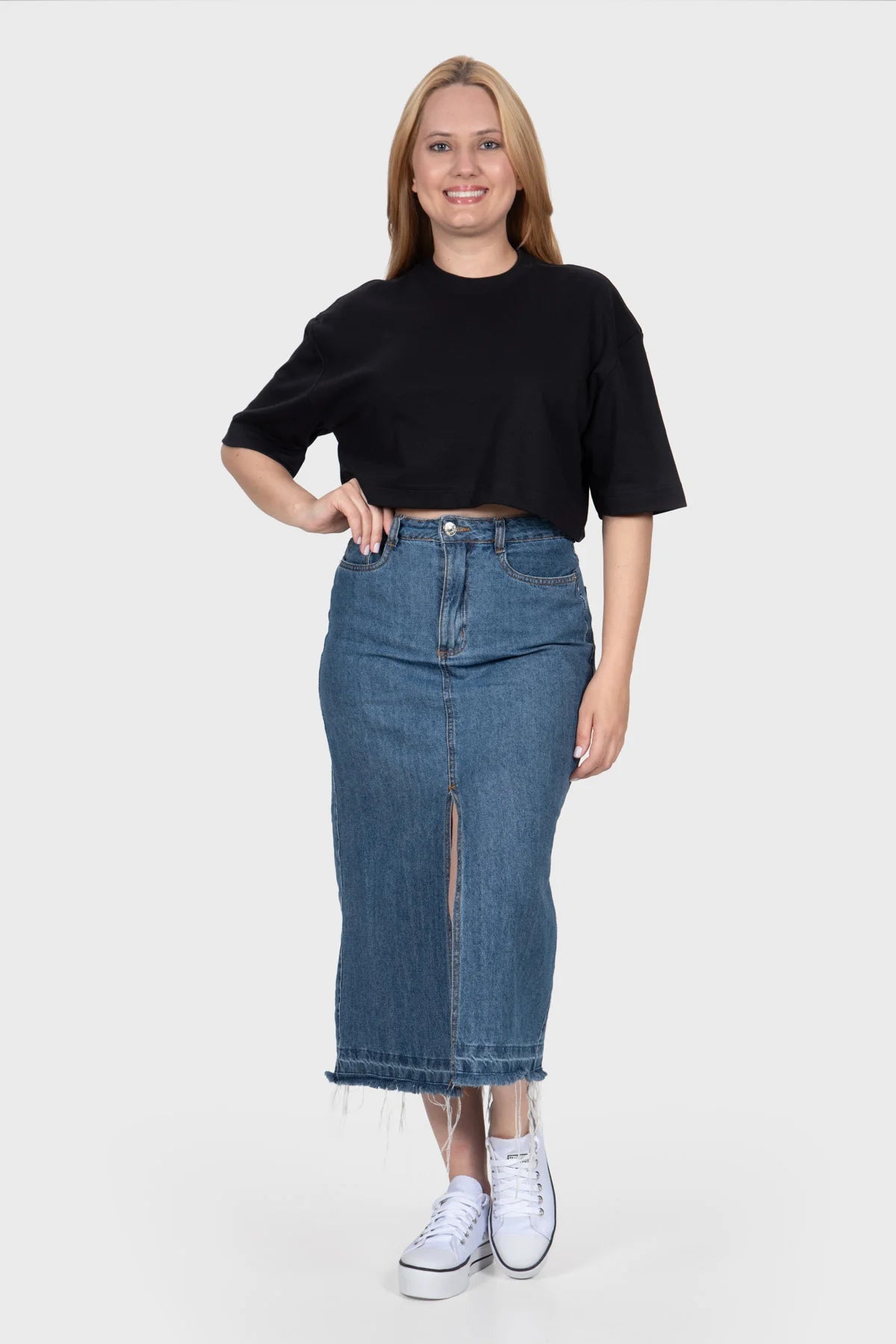 Cropped Oversized Icon Premium – Preto