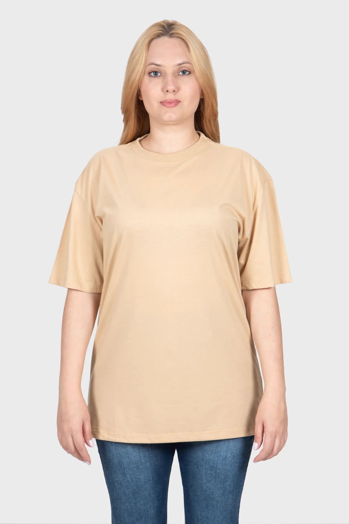 Camiseta Streetwear Block Básica – Areia