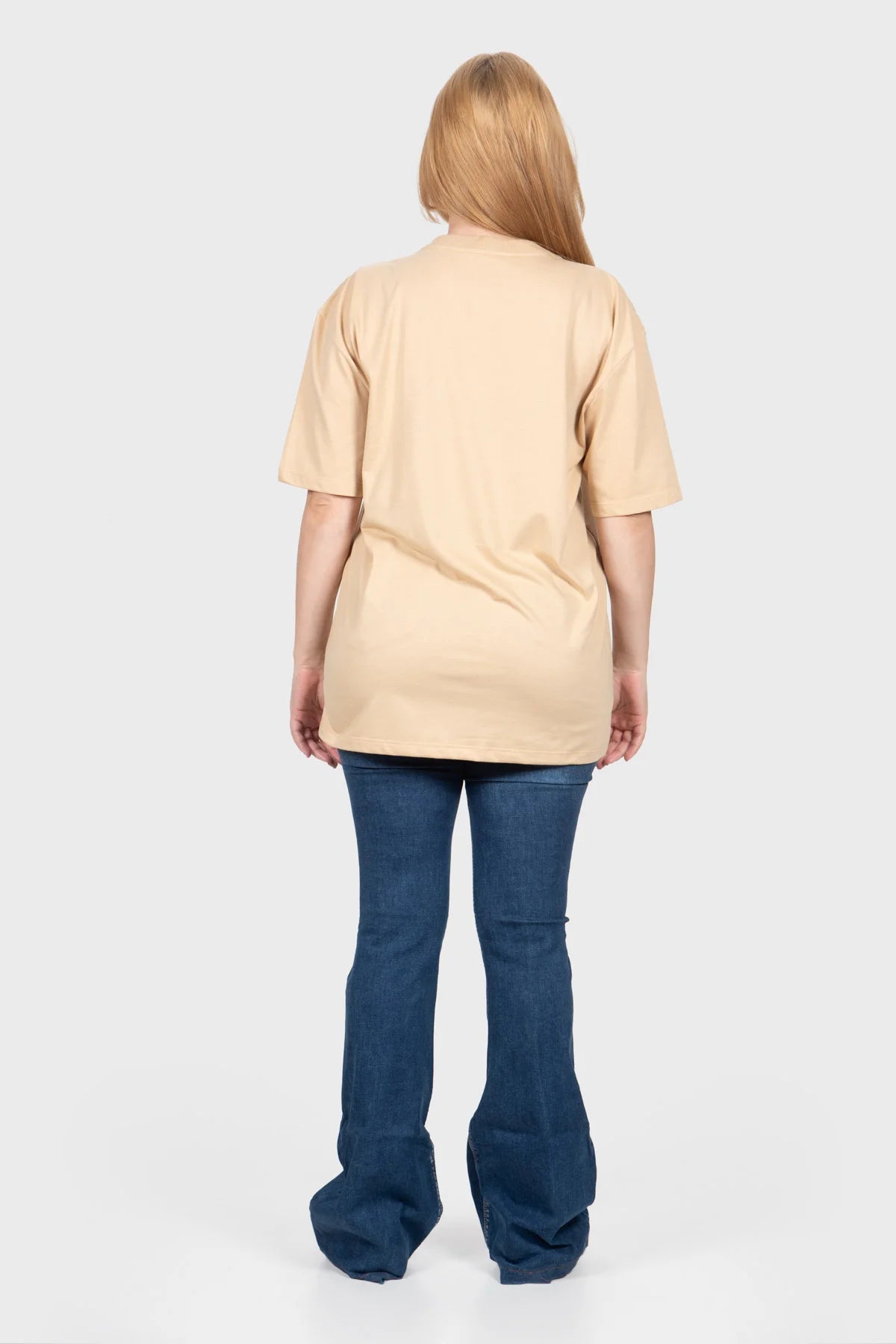 Camiseta Streetwear Block Básica – Areia