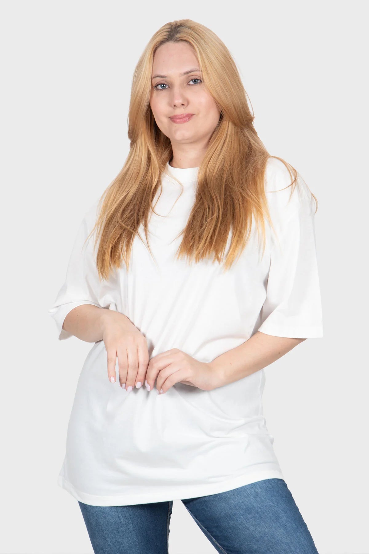 Camiseta Streetwear Block Básica – Off White