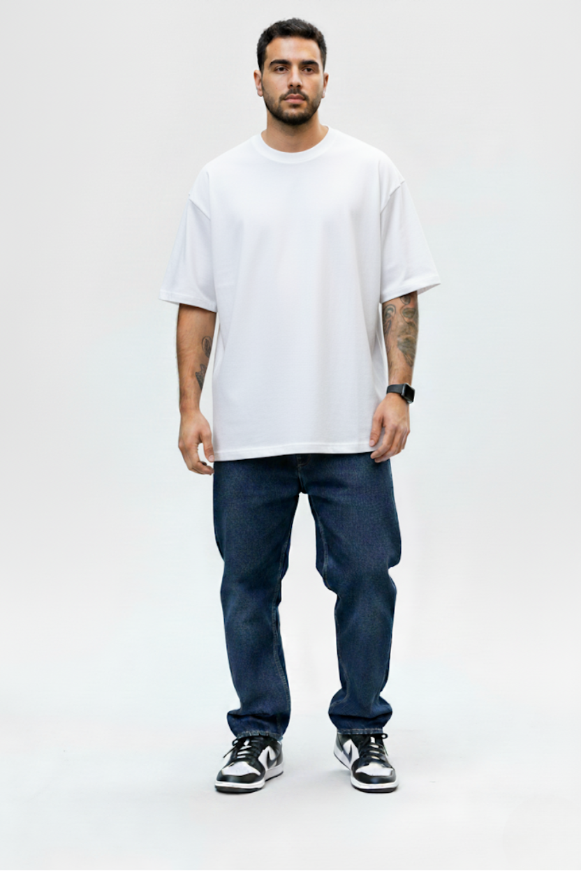 Camiseta Oversized Flex Rib - Branca